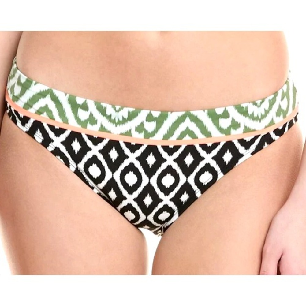 La Blanca Banded‎ Hipster Desert Dunes Bottom Women's 4 Blk/Green Print NWT